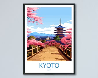 Kyoto Travel Print Wall Art Kyoto Wall Hanging Home Décor Kyoto Gift Art Lovers Kyoto Art Lover Gift Japan Travel Gift