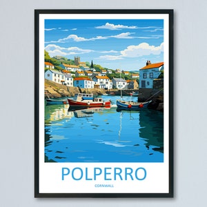 Polperro Travel Print Wall Art Polperro Wall Hanging Home Décor Polperro Gift Art Lovers Cornwall Art Polperro Gift