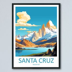 Santa Cruz Travel Print Wall Art Santa Cruz Wall Hanging Home Decor Santa Cruz Gift Art Lovers Wall Art Print Art Argentina Travel Poster