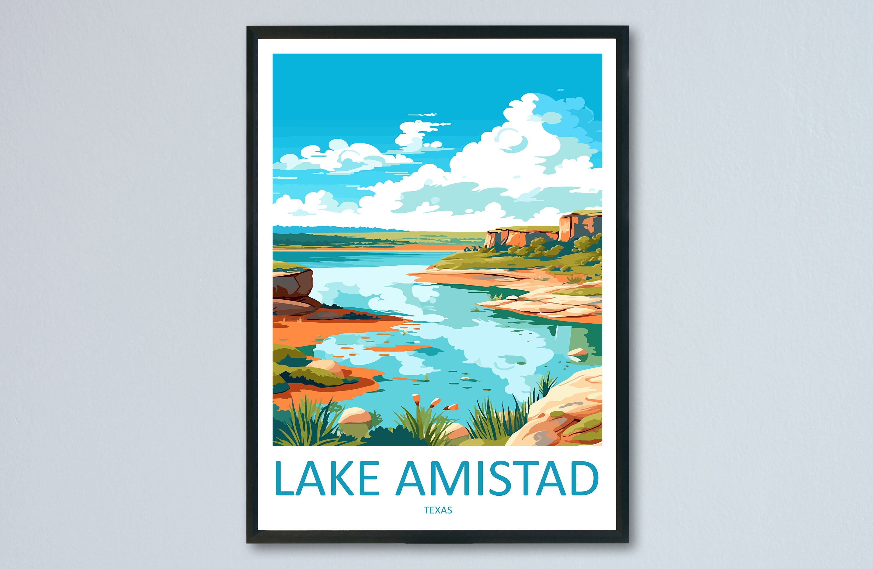 Lake Amistad Travel Print Wall Art Lake Amistad Wall Hanging Home Décor  Lake Amistad Gift Art Lovers Texas Art Lover Gift Texas Travel Print - Etsy