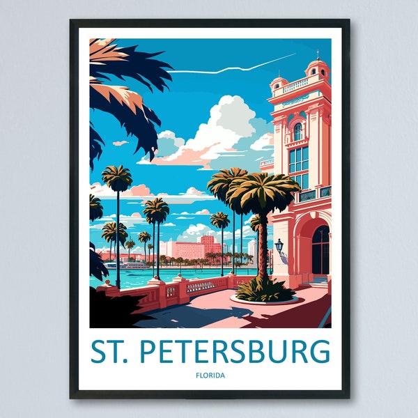 St. Petersburg Travel Print Wall Art St. Petersburg Wall Hanging Home Décor St. Petersburg Gift Art Lovers Florida Art Gift St. Petersburg