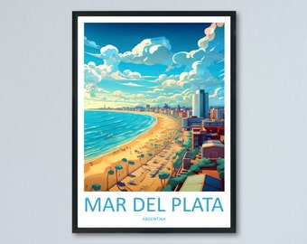 Impresión de viaje de Mar del Plata, arte de pared, colgante de pared de Mar del Plata, decoración del hogar, regalo de Mar del Plata, arte de pared para amantes del arte, impresión de arte, arte de Mar del Plata