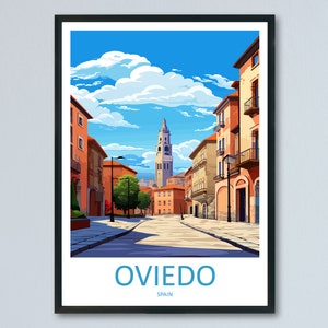 Oviedo Travel Print Wall Art Oviedo Wall Hanging Home Décor Oviedo Gift Art Lovers Spain Art Lover Gift Oviedo Spain Poster Art