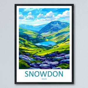 Impresión de Snowdonia, decoración del hogar de Snowdonia, impresión artística de paisajes de Snowdonia, arte de pared de Snowdonia para entusiastas de la naturaleza, regalo para colgar en la pared, arte de pared de Snowdonia, Gales