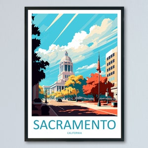Sacramento Travel Print Wall Art Sacramento Wall Hanging Home Décor Sacramento Gift Art Lovers California Art Poster Sacramento Wall Art