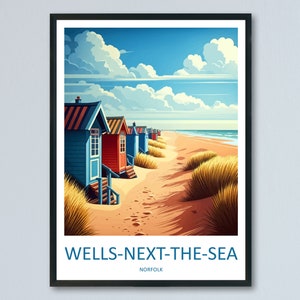 Wells-Next-To-Sea Travel Print Wall Art Wells-Next-To-Sea Wall Hanging Home Décor Wells-Next-To-Sea Gift Art Lovers England Art Lover Gift
