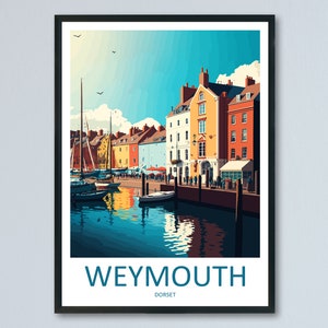 Weymouth Travel Print Wall Art Weymouth Wall Hanging Home Décor Weymouth Gift Art Lovers England Art Lover Gift Weymouth Wall Art Poster