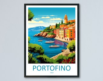 Portofino Travel Print Wall Art Portofino Wall Hanging Home Décor Portofino Gift Art Lovers Italy Art Lover Gift Portofino Print Portofino