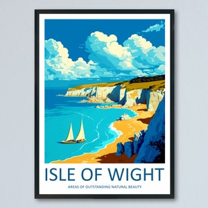 Isle Of Wight Travel Print Wall Art Isle Of Wight Wall Hanging Home Decor Isle Of Wight Gift Art Lovers Wall Art ANOB Travel Art