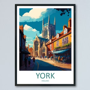 York Travel Print Wall Art York Wall Hanging Home Décor York Gift Art Lovers England Art Lover Gift York City England Travel Art Gift