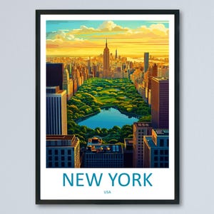 Wydruk z podróży w Nowym Jorku NYC Wall Art Manhattan City Poster Skyline Decor Prezent dla miłośnika miasta Empire State Building Art Print