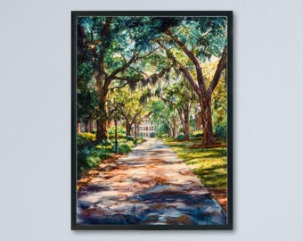 Savannah watercolor poster Wall Art Savannah Wall Hanging Home Décor Savannah Gift Art Lovers Georgia Art Lover Gift Georgia wall art