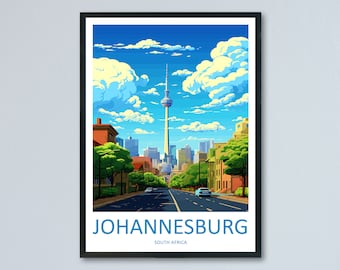 Johannesburg Digital Travel Print Wall Art Johannesburg Wall Hanging Décor Johannesburg GiftLovers South Africa Art Print Johannesburg Art