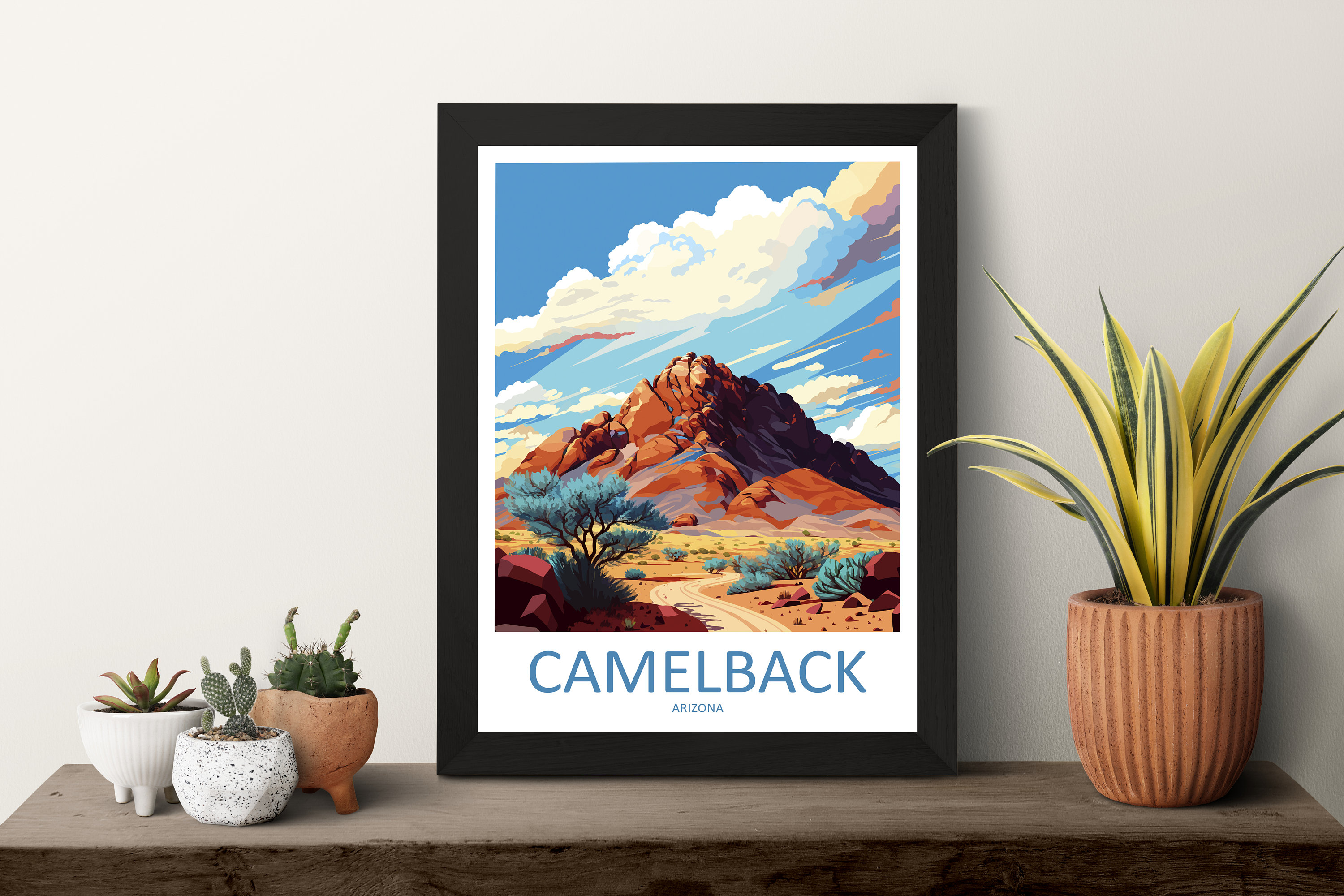 Camelback Mountain Travel Print Wall Art Camelback Wall Hanging