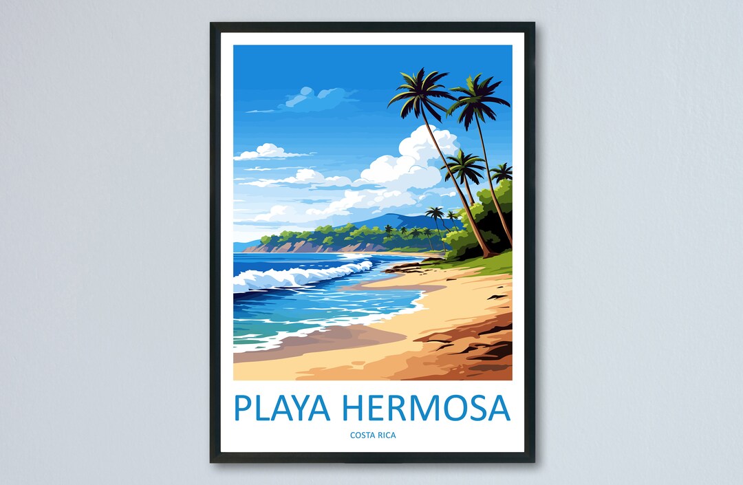 Playa Hermosa Travel Print Wall Art Playa Hermosa Wall Hanging Home