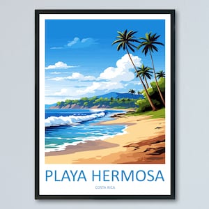 Playa Hermosa Travel Print Wall Art Playa Hermosa Wall Hanging Home Décor Playa Hermosa Gift Art Lovers Costa Rica Wall Art Costa Rica