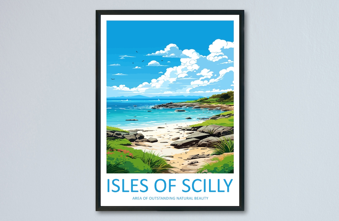 Isles of Scilly Travel Print Wall Art Isles of Scilly Wall Hanging Home