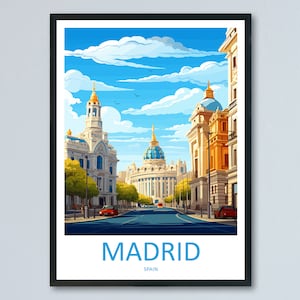 Madrid Reise Print Wandkunst Madrid Wandbehang Home Dekor Madrid Geschenk Kunstliebhaber Spanien Kunstliebhaber Geschenk Madrid Wanddekor Madrid Spanien Print