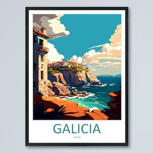 Galicia Travel Print Wall Art Galicia Wall Hanging Home Décor Galicia Gift Art Lovers Spain Art Lover Gift Galicia Wall Décor Galicia Spain
