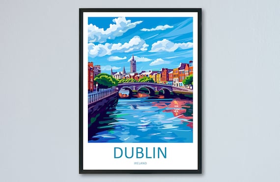 Dublin Skyline Print Dublin Home Decor Skyline City Art Print Dublin Wall Art for Ireland Enthusiast Gift Wall Hanging Dublin Ireland Print