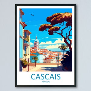 Cascais Travel Print Wall Art Cascais Wall Hanging Home Décor Cascais Gift Art Lovers Portugal Art Lover Gift Cascais Wall Décor