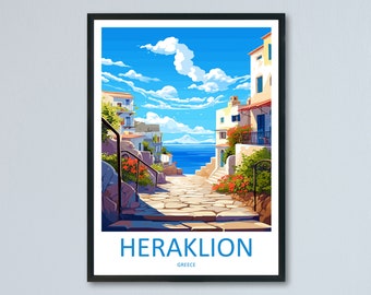 Heraklion Travel Print Wall Art Heraklion Greece Wall Hanging Home Decoration Heraklion Gift Art Lovers Wall Art Print Heraklion Greece