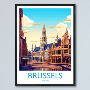 Stampa da parete di viaggio di Bruxelles Arte da parete di Bruxelles Decorazione per la casa Regalo di Bruxelles Amanti dell'arte Regalo per amanti dell'arte del Belgio Decorazione da parete di Bruxelles