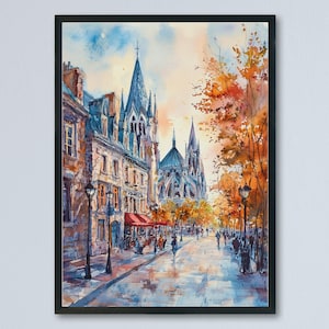 Montreal Watercolor Poster Montreal Travel Print Montreal Canada Art Montreal City Decor Montreal Wall Art