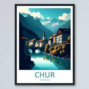 Chur Travel Print Wall Art Chur Wall Hanging Home Décor Chur Gift Art Lovers Switzerland Art Lover Gift Chur Travel Art