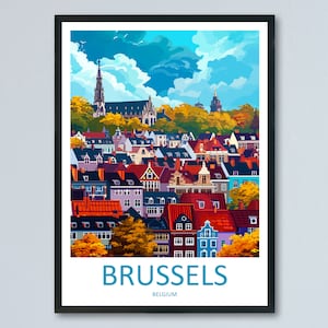 Brussels Travel Print Wall Art Brussels Wall Hanging Home Décor Brussels Gift Art Lovers Belgium Art Lover Gift Brussels Wall Décor