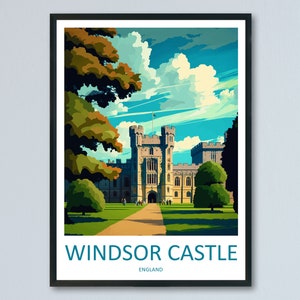 Impresión de viaje del castillo de Windsor, arte de pared, colgante de pared del castillo de Windsor, decoración del hogar, regalo del castillo de Windsor, amantes del arte, Escocia, regalo para amantes del arte, castillo