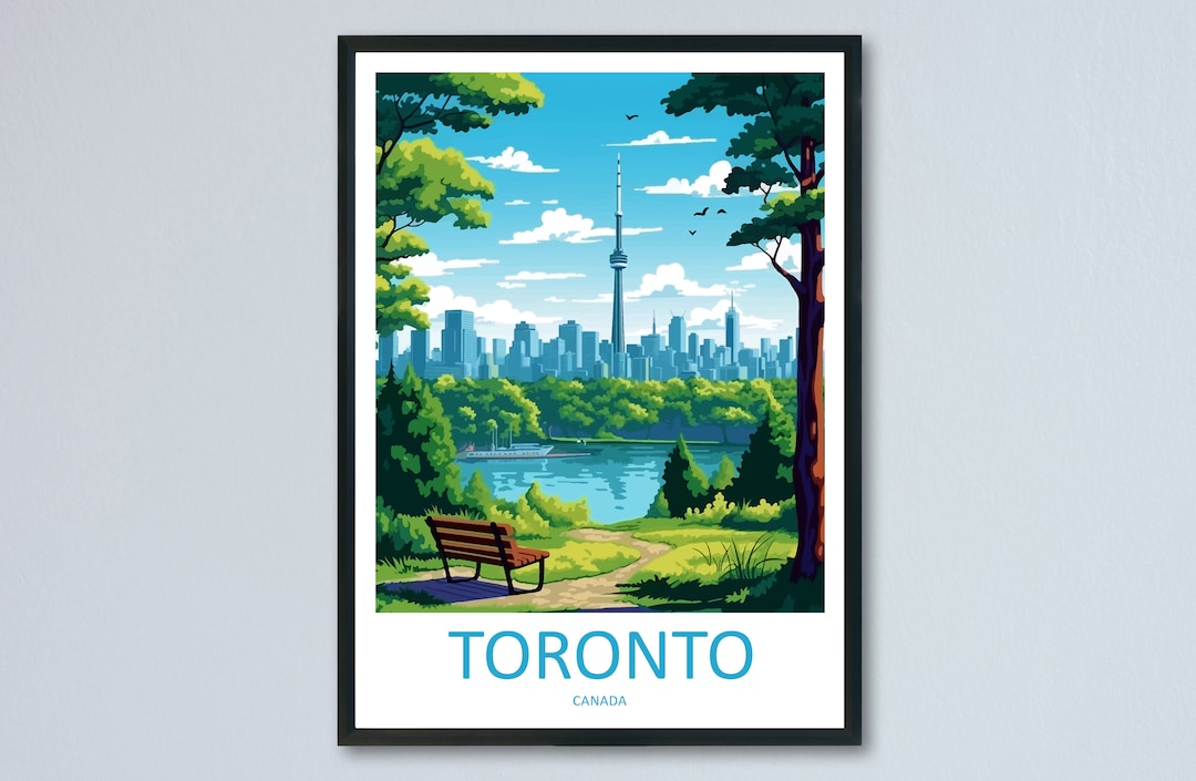 Toronto Travel Print Wall Art Toronto Canada Wall Hanging Home