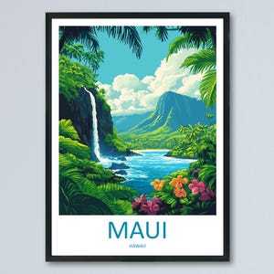 Maui Travel Print Wall Art Maui Wall Hanging Home Décor Maui Gift Art Lovers Hawaii Art Lover Gift Print Artwork