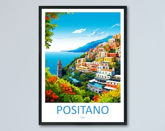 Positano Travel Print Wall Art Positano Wall Hanging Home Décor Positano Gift Art Lovers Italy Art Lover Gift Positano Print Positano Art