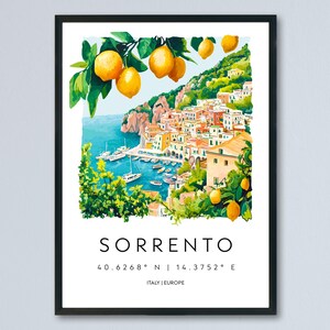 Sorrento watercolor poster Wall Art Sorrento Wall Hanging Home Décor Sorrento Gift Art Lovers Italy Art Lover Gift
