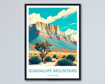 Guadalupe Mountains National Park Reise-Druck Wandkunst Guadalupe Mountains Nationalpark Wandbehang Home Décor Guadalupe Mountains Kunst