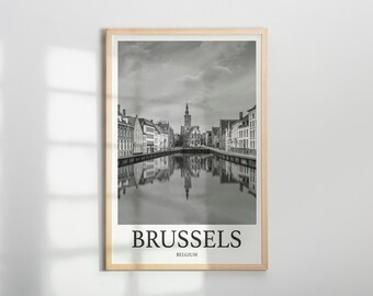 ブリュッセルの写真プリント ブリュッセル旅行写真 ベルギー アート装飾写真 旅行アート 旅行アートワーク 壁アート 額入り写真 旅行プリント
