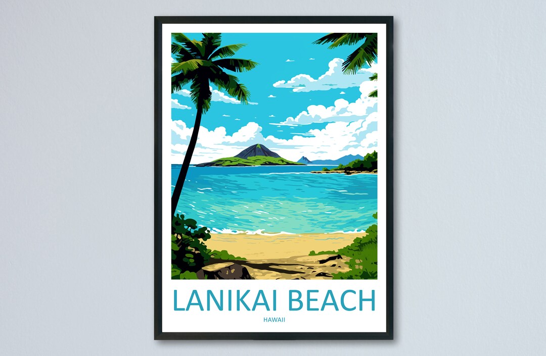 Lanikai Beach Travel Print Wall Art Lanikai Beach Wall Hanging Etsy