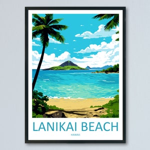 Lanikai Beach Travel Print Wall Art Lanikai Beach Wall Hanging Home Décor Lanikai Beach Gift Art Lovers Hawaii Art Lover Gift Print Artwork