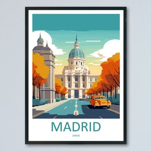 Stampa di viaggio di Madrid Arte murale Madrid Decorazione da parete per la casa Regalo di Madrid Amanti dell'arte Spagna Regalo per amanti dell'arte Decorazione da parete di Madrid Stampa di Madrid Spagna