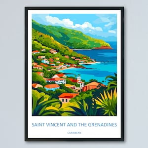 Saint Vincent & The Grenadines Travel Print Wall Art Saint Vincent Wall Hanging Home Décor Saint Vincent Gift Art Lovers Wall Art Caribbean