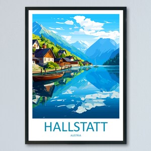 Hallstatt Lake Print Hallstatt Home Decor Art Print Austria Wall Art Alpine Mountain Gift Wall Hanging Hallstatt Scenery Poster Austria Art
