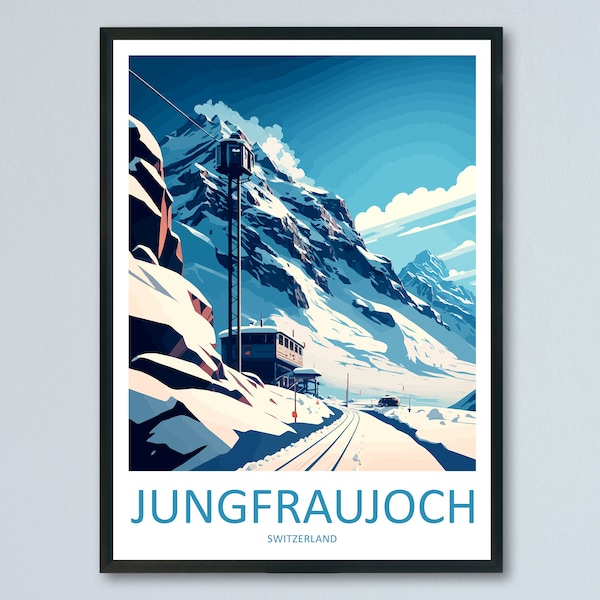 Jungfraujoch Travel Print Wall Art Jungfraujoch Wall hanging Home Decor Jungfraujoch Gift Art Lovers Zwitserland Kunstliefhebber Cadeau Jungfraujoch