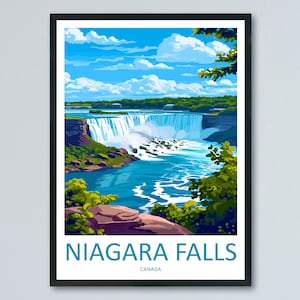 Impresión de viaje de las Cataratas del Niágara Arte de pared Colgante de pared de las Cataratas del Niágara Decoración del hogar Regalo de las Cataratas del Niágara Amantes del arte Regalo de arte del estado de Nueva York Impresión para amantes