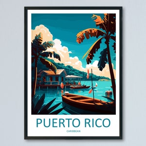 Puerto Rico Travel Print Wall Art Puerto Rico Wall Hanging Home Décor Puerto Rico Gift Art Lovers Wall Art Caribbean Travel Print Poster