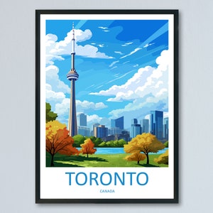 Impresión de viaje de Toronto Arte de pared Colgante de pared de Toronto Decoración del hogar Regalo de Toronto Amantes del arte Regalo para amantes del arte de Canadá Regalo de Toronto