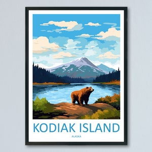 Kodiak Island Travel Print Wall Art Kodiak Island Wall Hanging Home Décor Kodiak Island Gift Art Lovers Alaska Art Lover Gift Kodiak Island