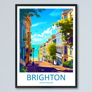 Brighton Travel Print Wall Art Brighton Wall Hanging Home Decoration Brighton Gift Art Lovers Wall Art Print Art Brighton Travel Poster