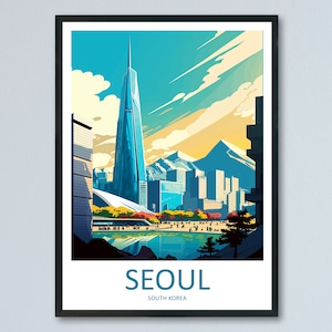 Seoul Travel Print Wall Art Seoul Wall Hanging Home Décor Seoul Gift Art Lovers South Korea Art Lover Gift Seoul Wall Décor