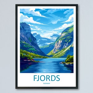 The Fjords Travel Print The Fjords Norway Home Décor The Fjords Art Print Norwegian Mountains Room Print For Scandinavian Mountains Gift Art
